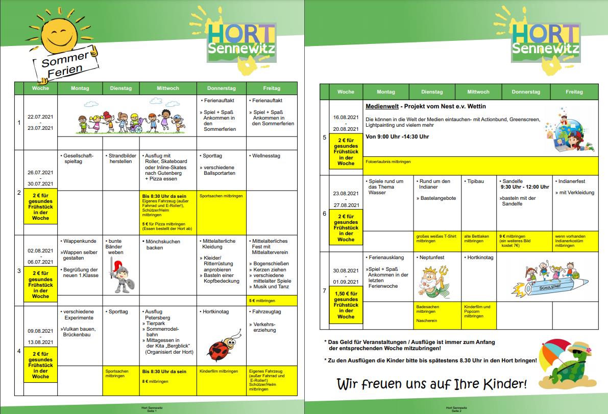 Unser Sommerferienplan 2021